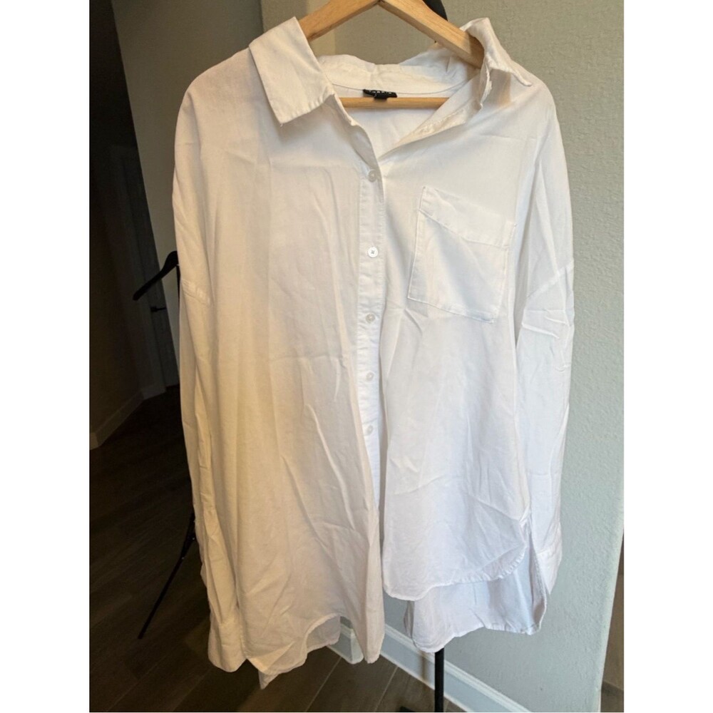 torrid White Oversized Button-Down Shirt 1